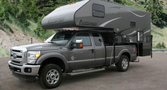 This Camplite 11 is their biggest, with separated restroom and shower, and all-aluminum construction. Dry weight is 2,600 pounds, too much for my own F-250, but that’s actually light for something of this size!