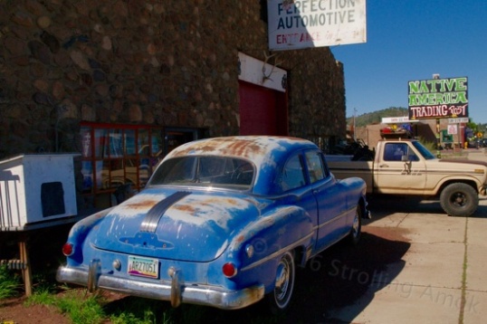 Next door was a sort of Native trading post with an old Pontiac for sale out front.