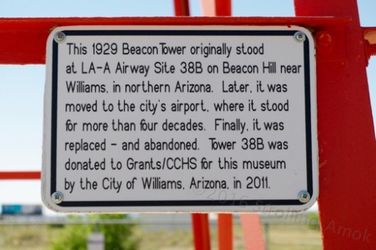 The sign on the tower.